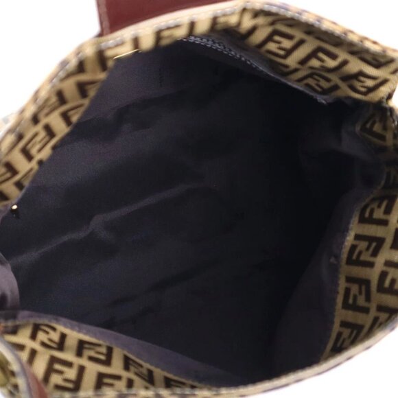 FENDI Zuccino Shoulder Bag Brown PVC/Goldtone - - Picture 10 of 14